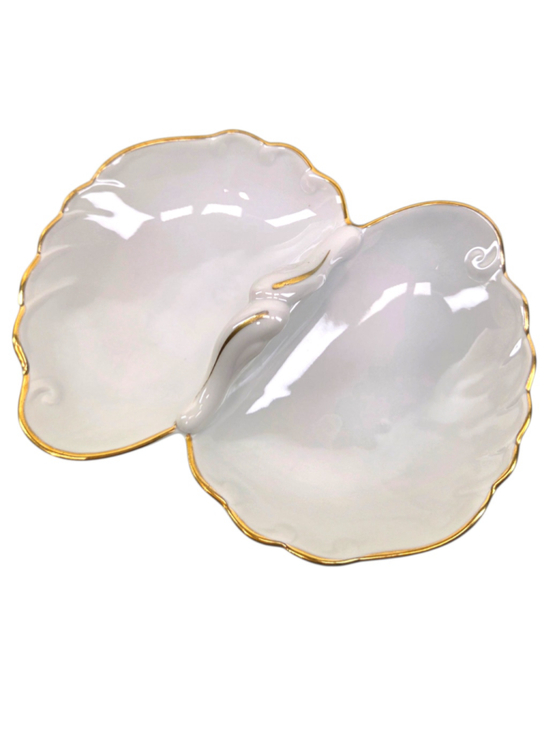 Georges Briard Other - Vintage Georges Briard Coquille D'Or Gold Trim Handled Relish Dish